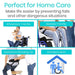 Product advertisement for home care assistance with images of wheelchair transfer, bedside transfer, and assistance standing-up.