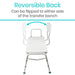 White transfer bench with reversible backrest on a white background
