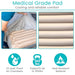 Medical grade pad with features highlighted on a white background