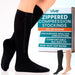 Black zipped compression stockings with Vive packaging on a white background