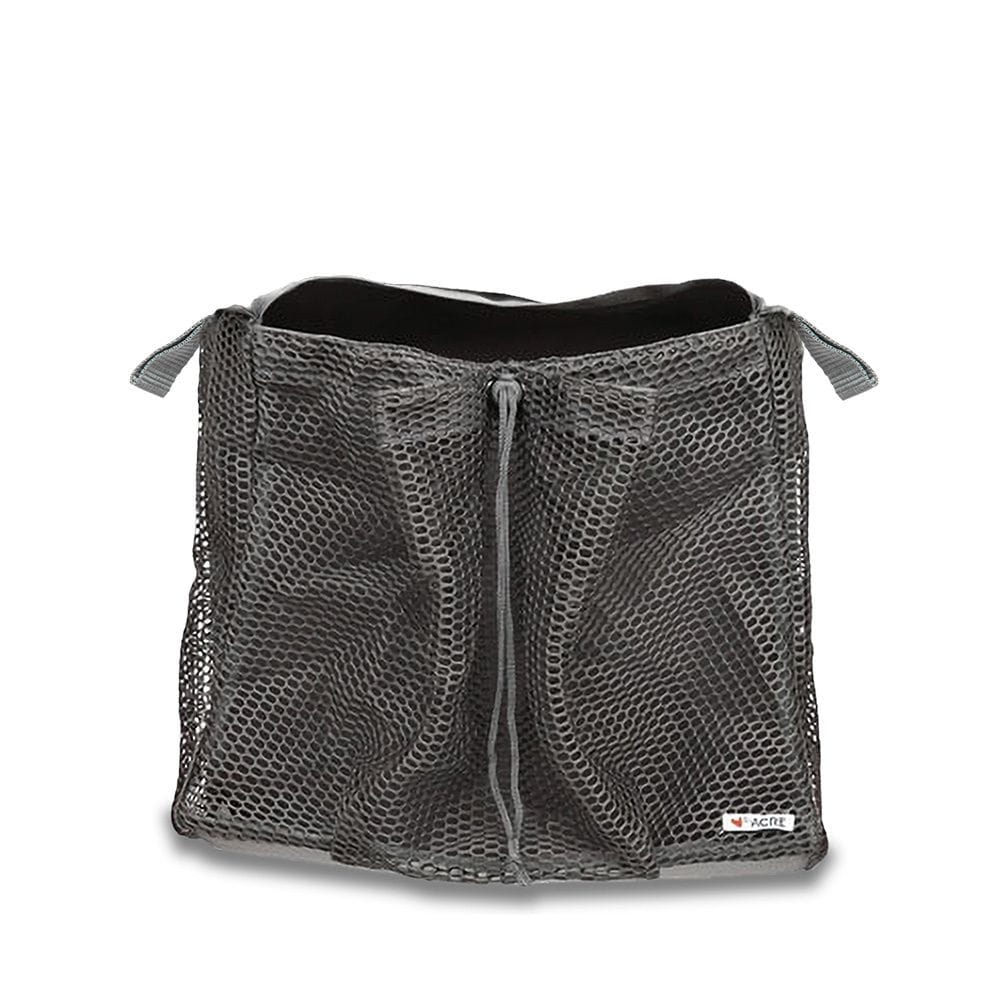 Black mesh laundry bag on a white background