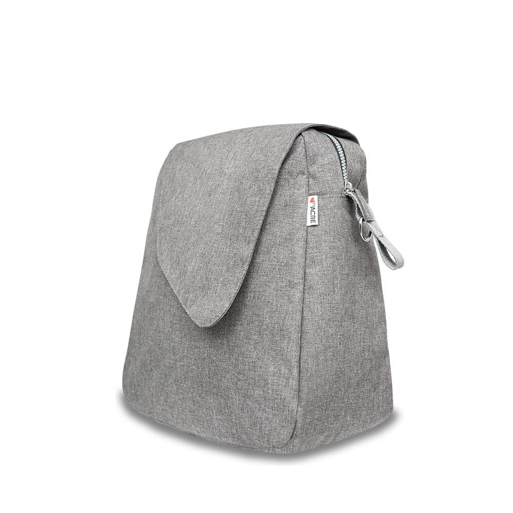 Gray backpack on a white background