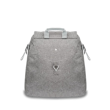Gray backpack with zippers on a white background