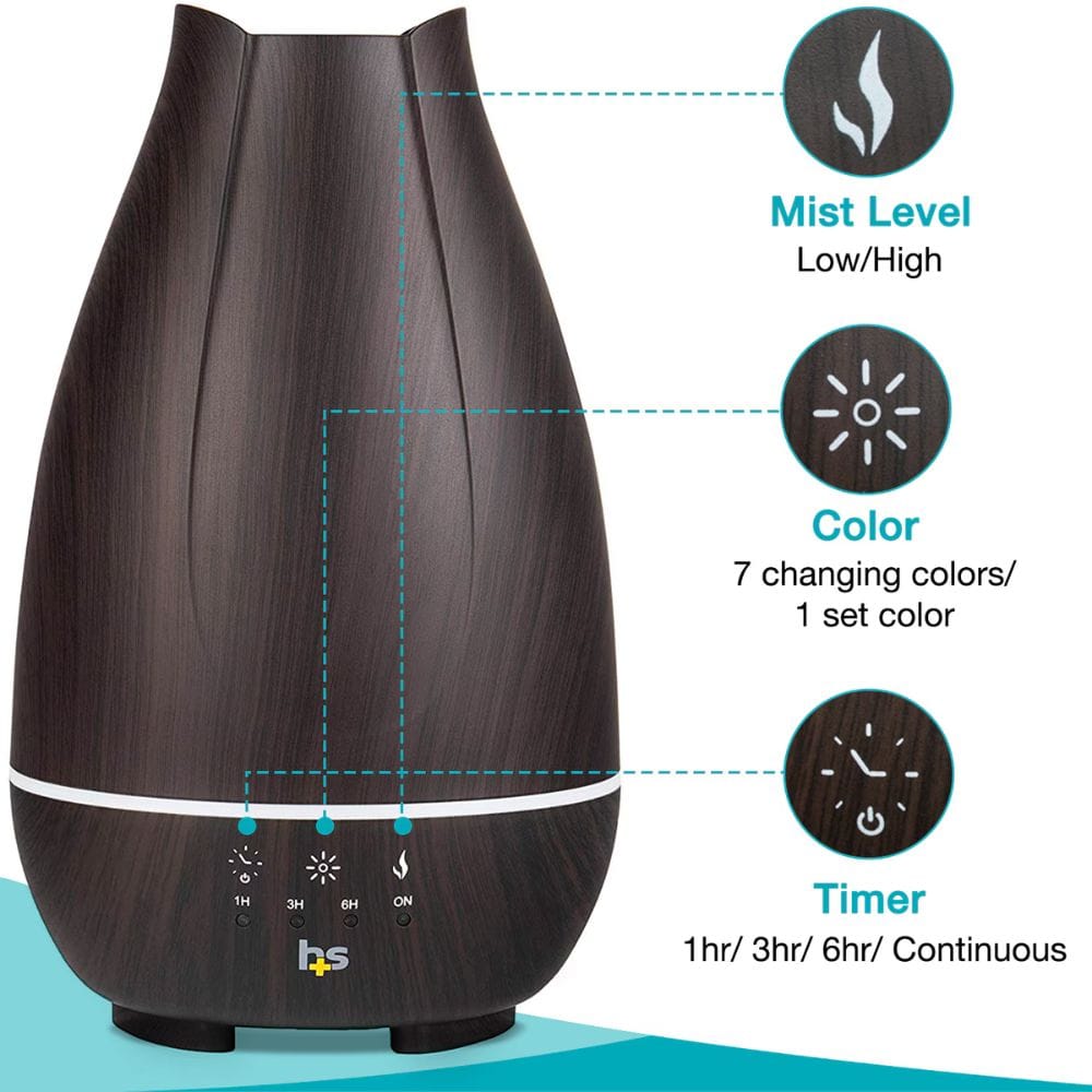 H+S - Essential Oil Aroma Diffuser, Brown 500mL
