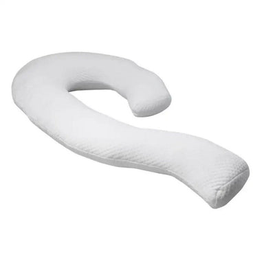White neck pillow on a white background