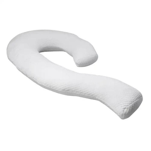 White neck pillow on a white background