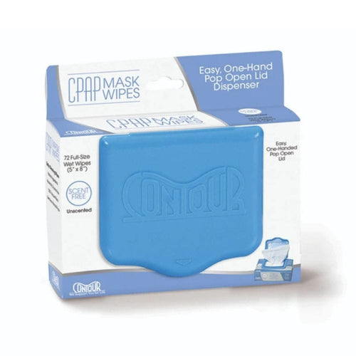 Conique Clad Mask Wipes packaging with blue dispenser on a white background