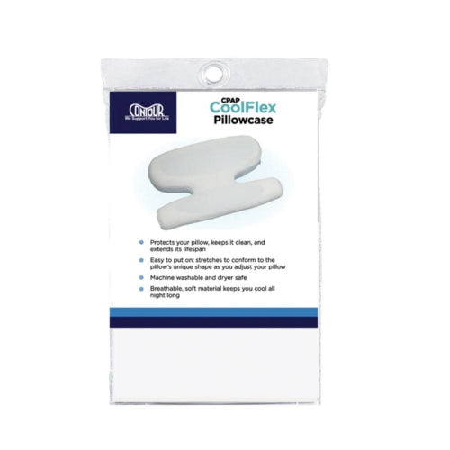 Cuprin CoolFlex Pillowcase in its original retail packaging, showing the white contoured pillowcase and product details on a white background.